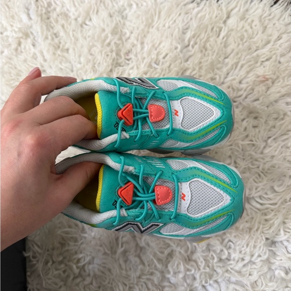 New Balance Kids' Aqua and Yellow Sneakers - Picture 6 of 11